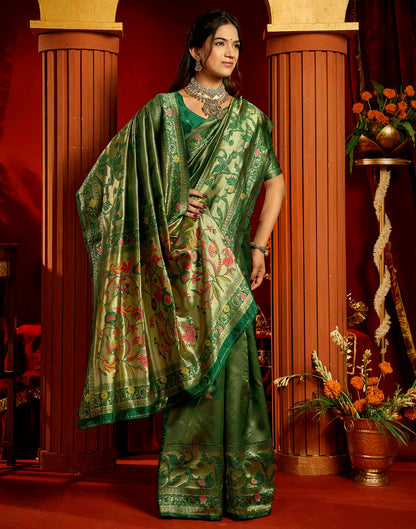 Green Silk Woven Paithani Saree