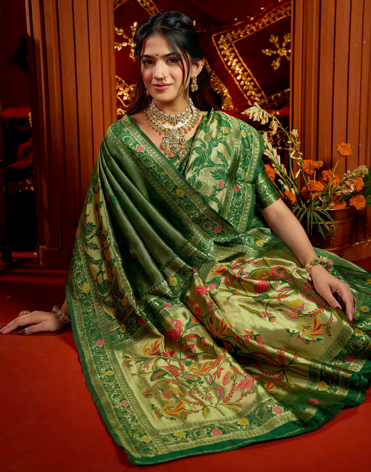 Green Silk Woven Paithani Saree