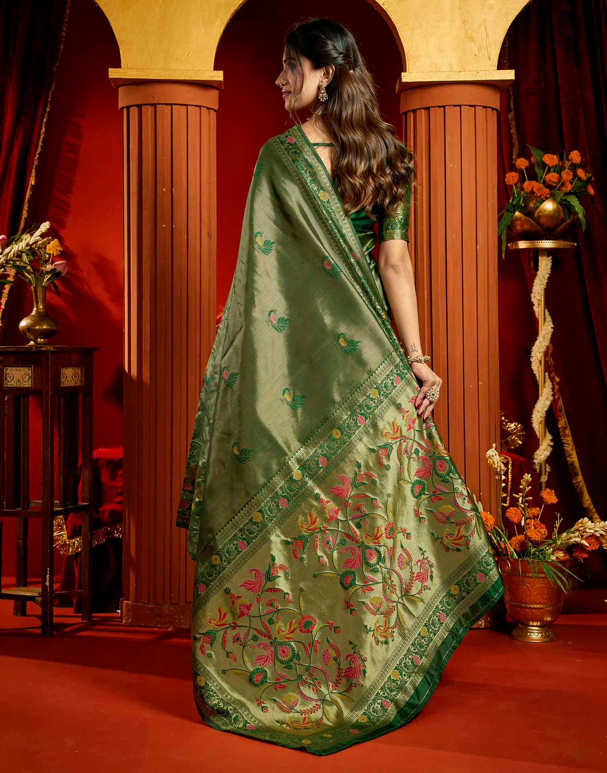 Green Silk Woven Paithani Saree
