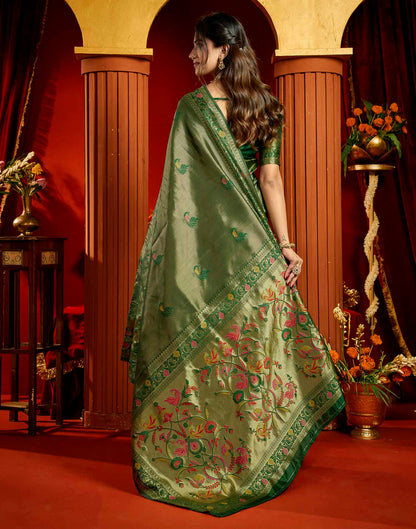 Green Silk Woven Paithani Saree