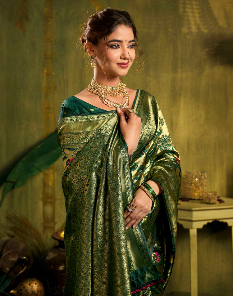 Green Silk Woven Paithani Saree