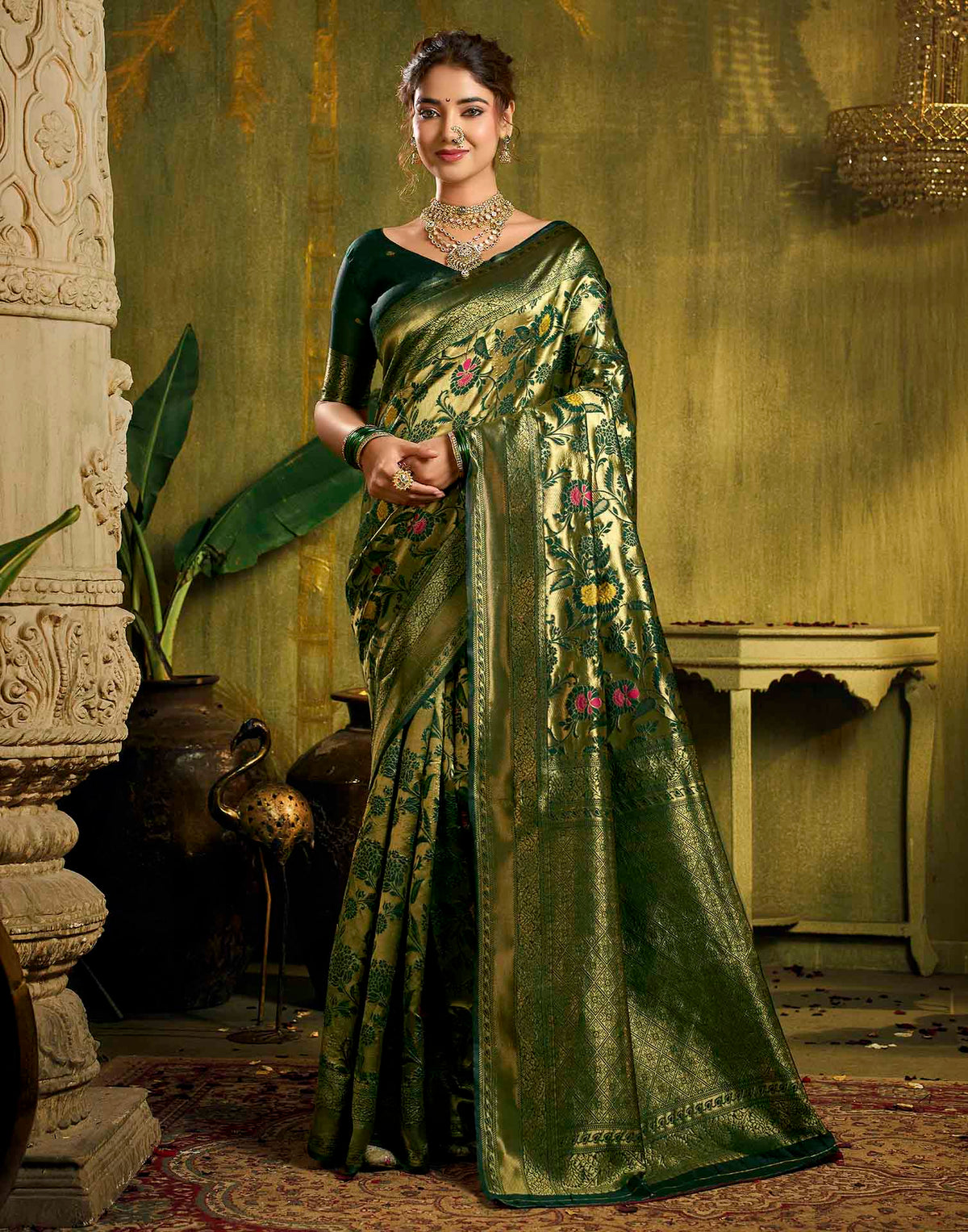 Green Silk Woven Paithani Saree