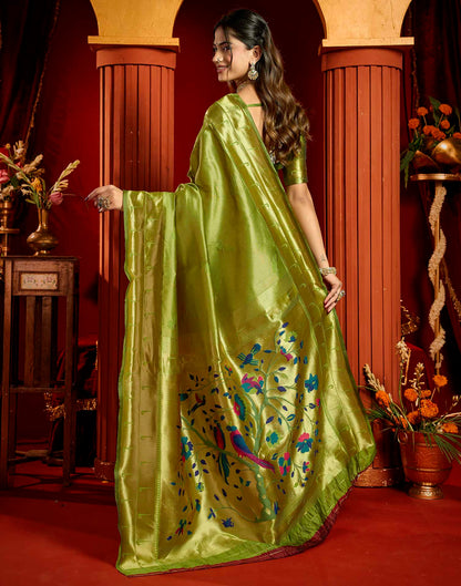 Green Silk Woven Paithani Saree
