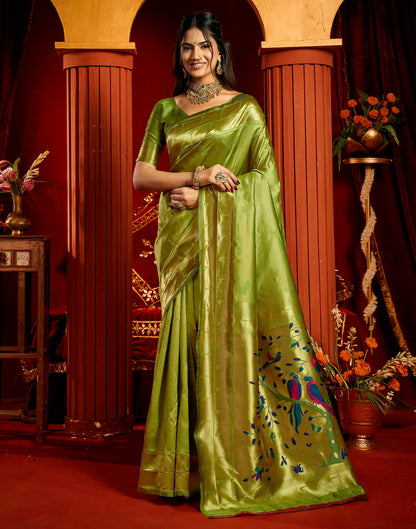 Green Silk Woven Paithani Saree