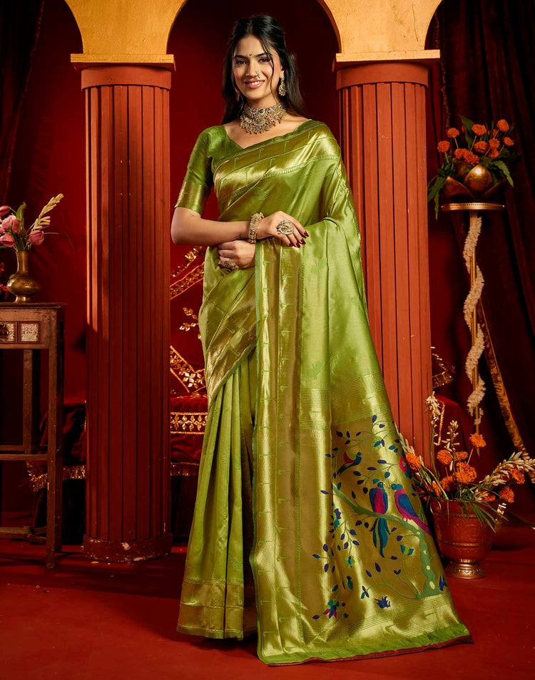 Green Silk Woven Paithani Saree