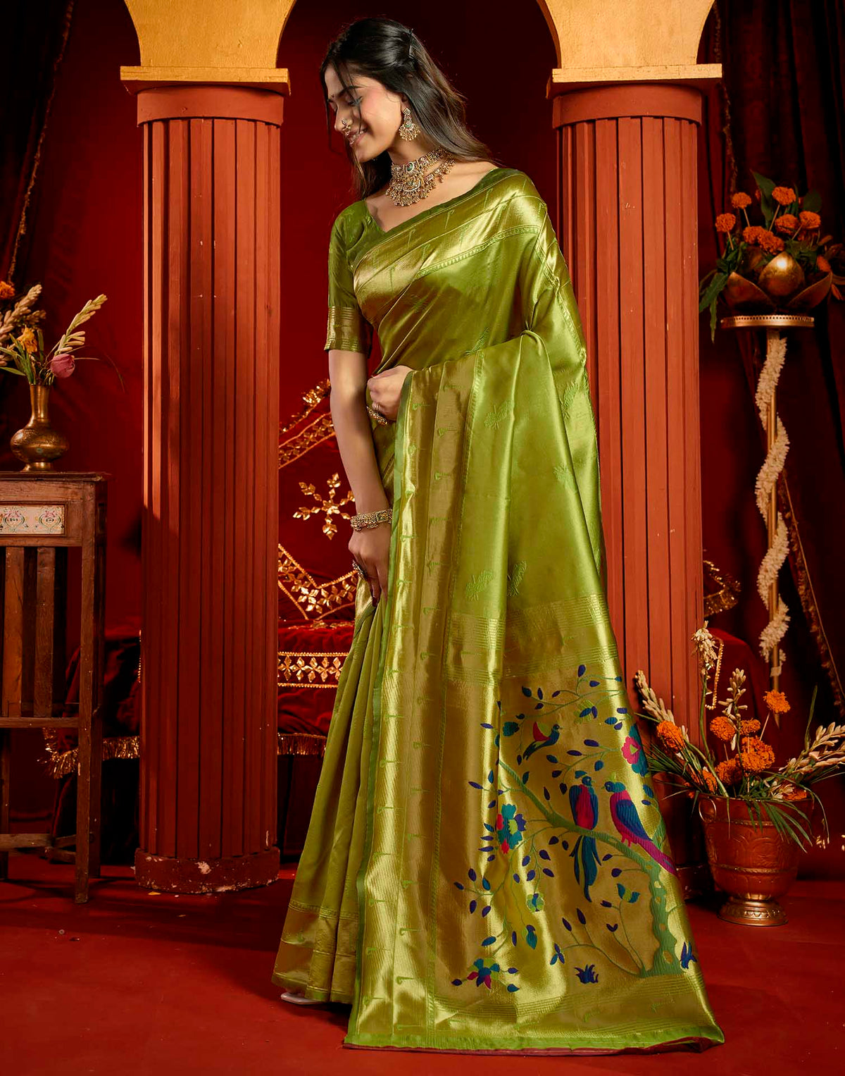 Green Silk Woven Paithani Saree