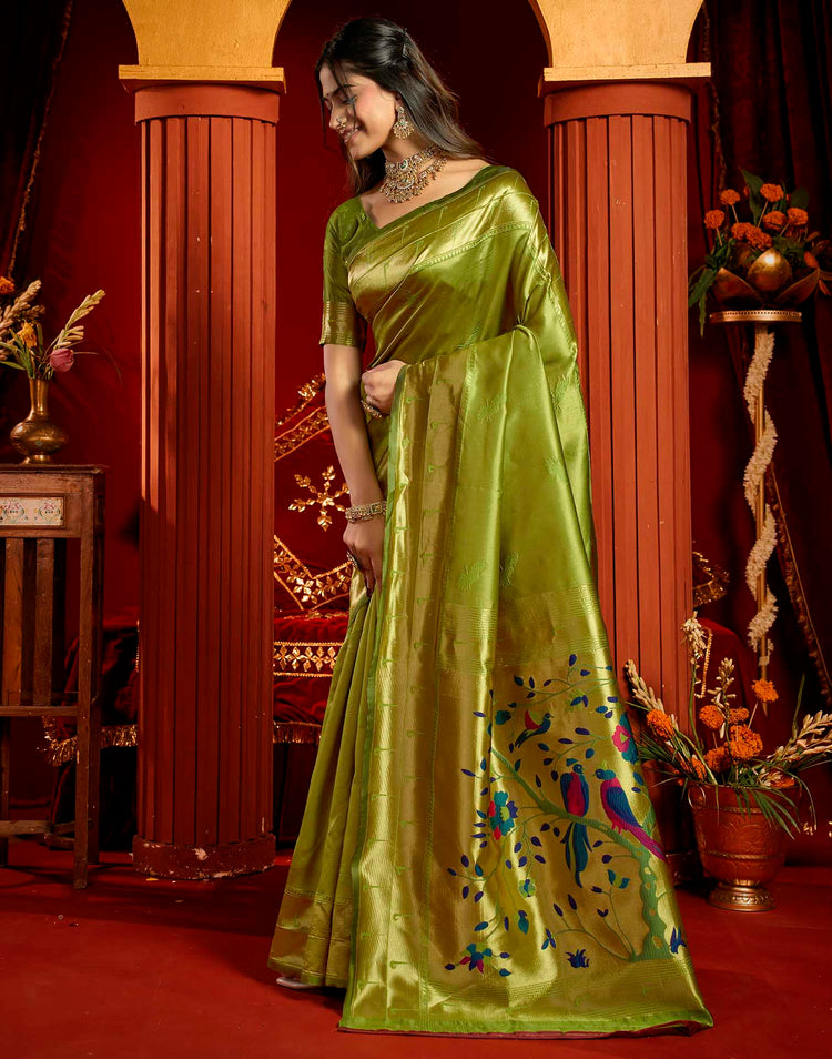 Green Silk Woven Paithani Saree
