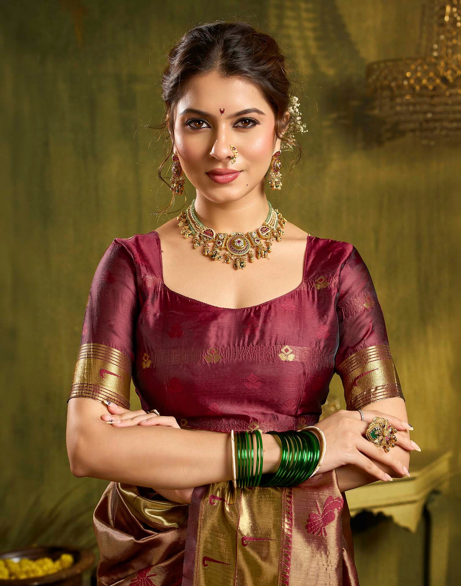 Maroon Silk Woven Paithani Saree