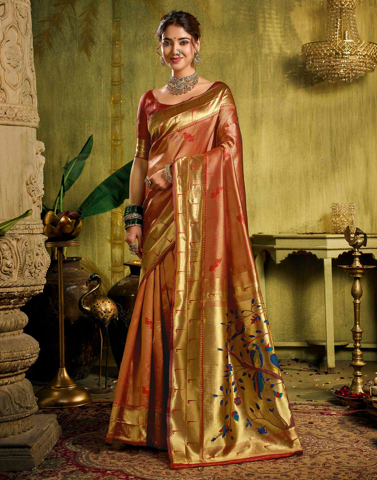 Red Silk Woven Paithani Saree
