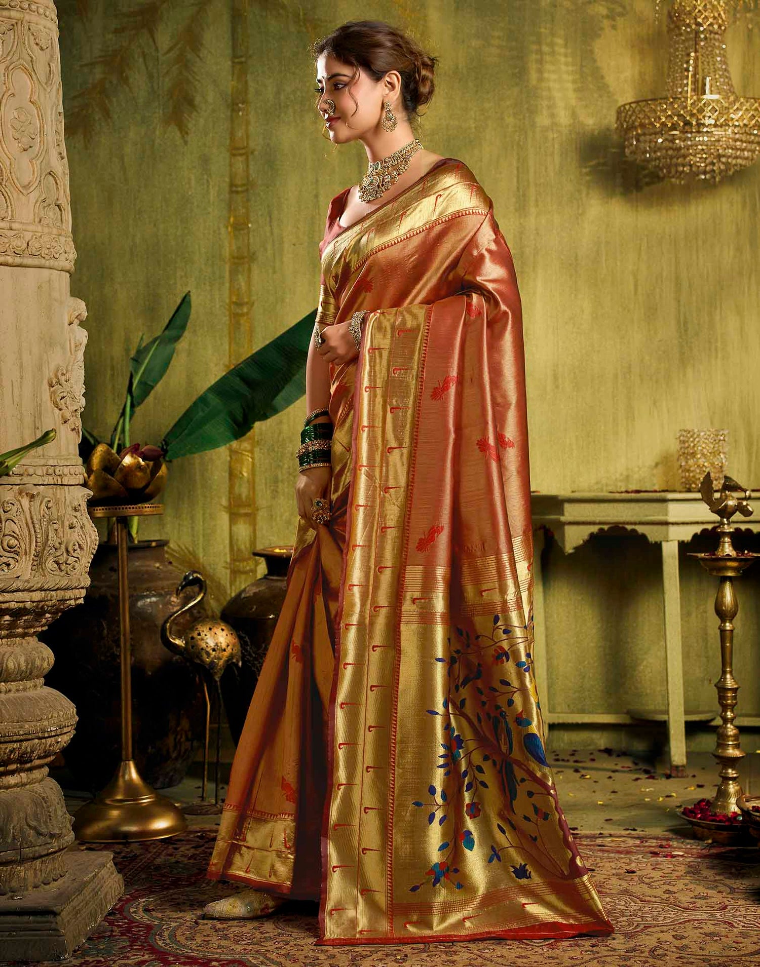Red Silk Woven Paithani Saree