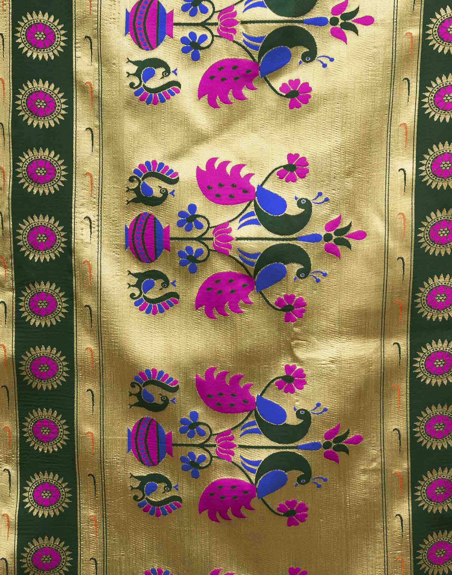 Orange Silk Woven Paithani Saree