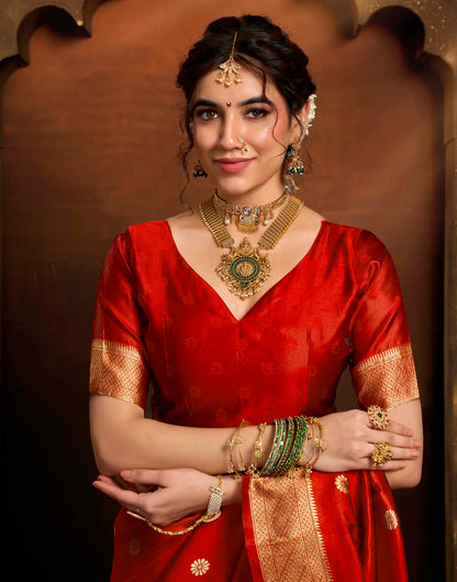 Red Silk Woven Paithani Saree