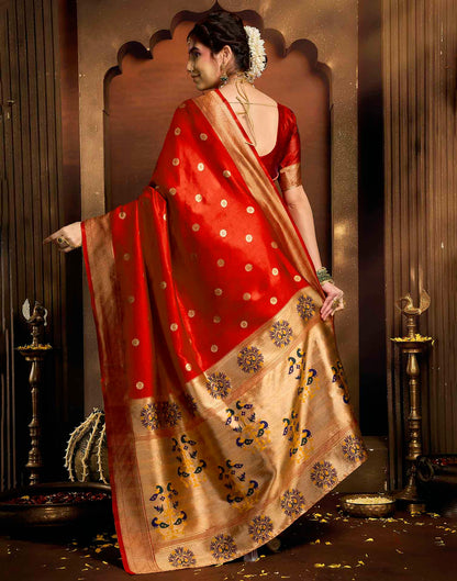 Red Silk Woven Paithani Saree