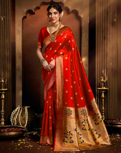 Red Silk Woven Paithani Saree