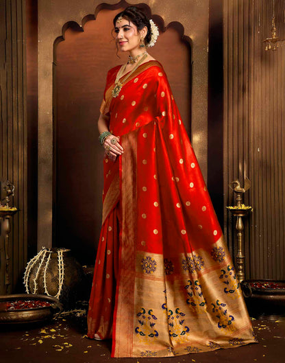 Red Silk Woven Paithani Saree