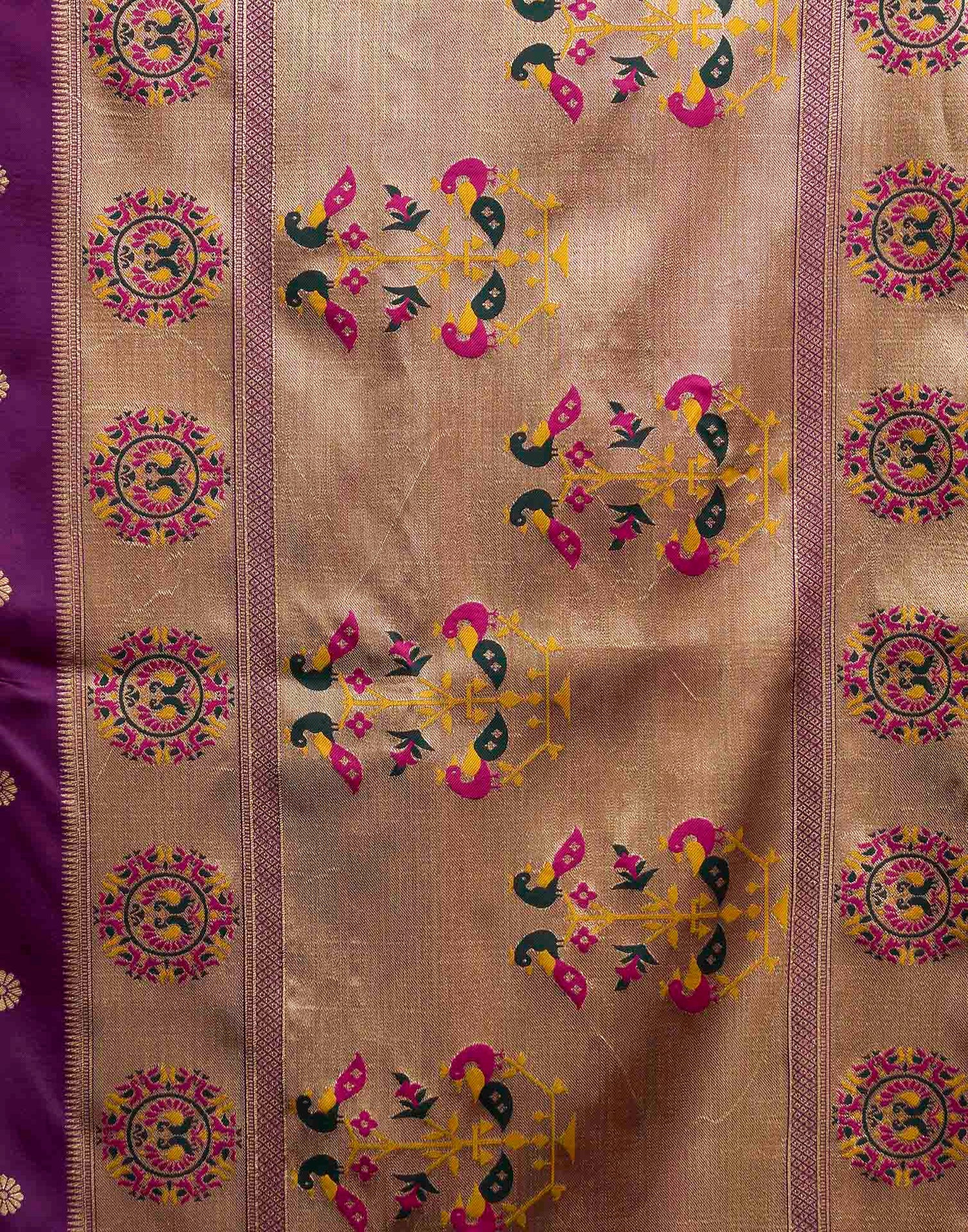 Purple Silk Woven Paithani Saree