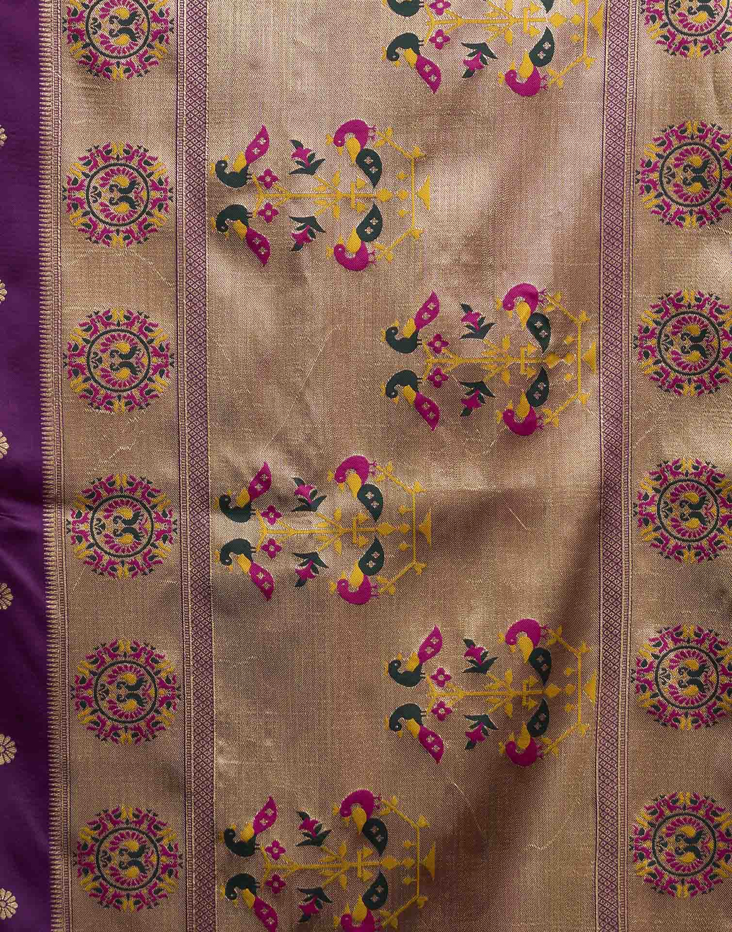 Purple Silk Woven Paithani Saree