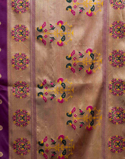 Purple Silk Woven Paithani Saree