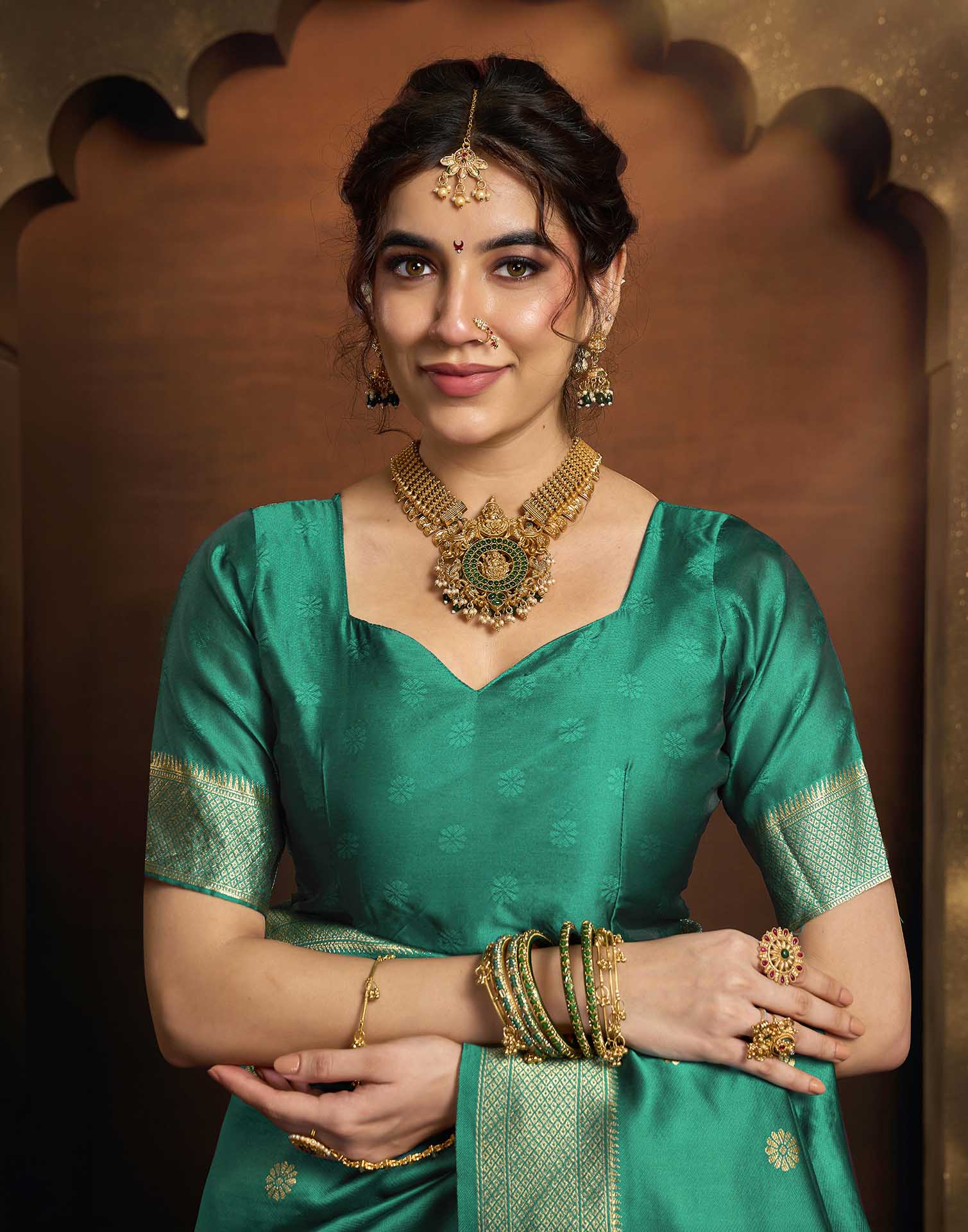 Turquoise Silk Woven Paithani Saree