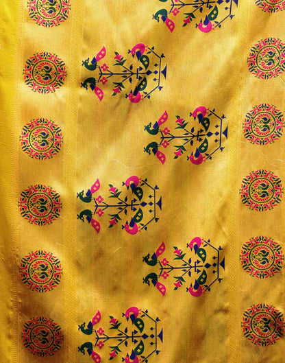 Yellow Silk Woven Paithani Saree