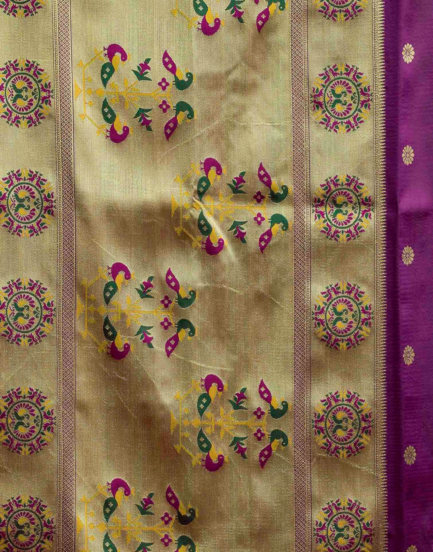Purple Silk Woven Paithani Saree