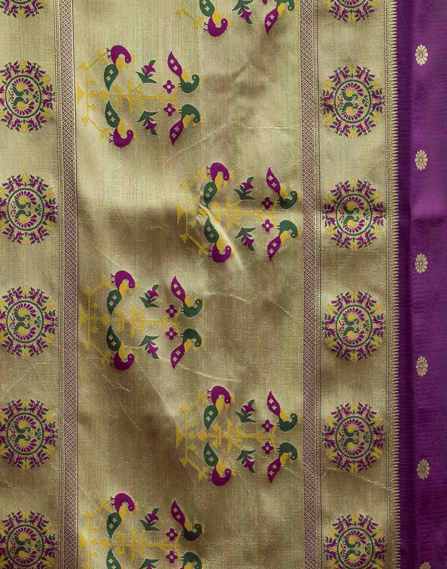 Purple Silk Woven Paithani Saree