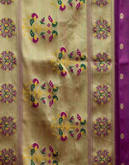 Purple Silk Woven Paithani Saree