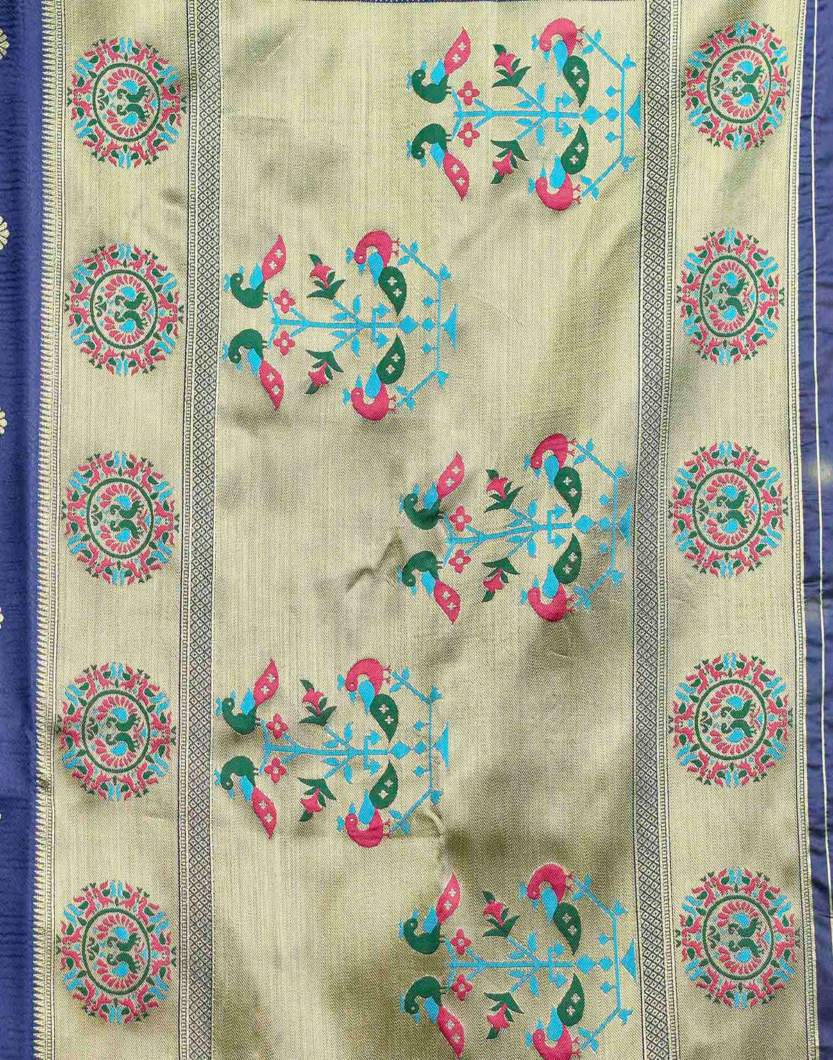 Royal Blue Silk Woven Paithani Saree