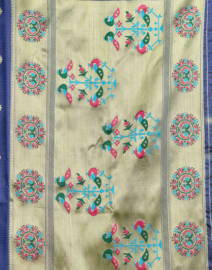 Royal Blue Silk Woven Paithani Saree