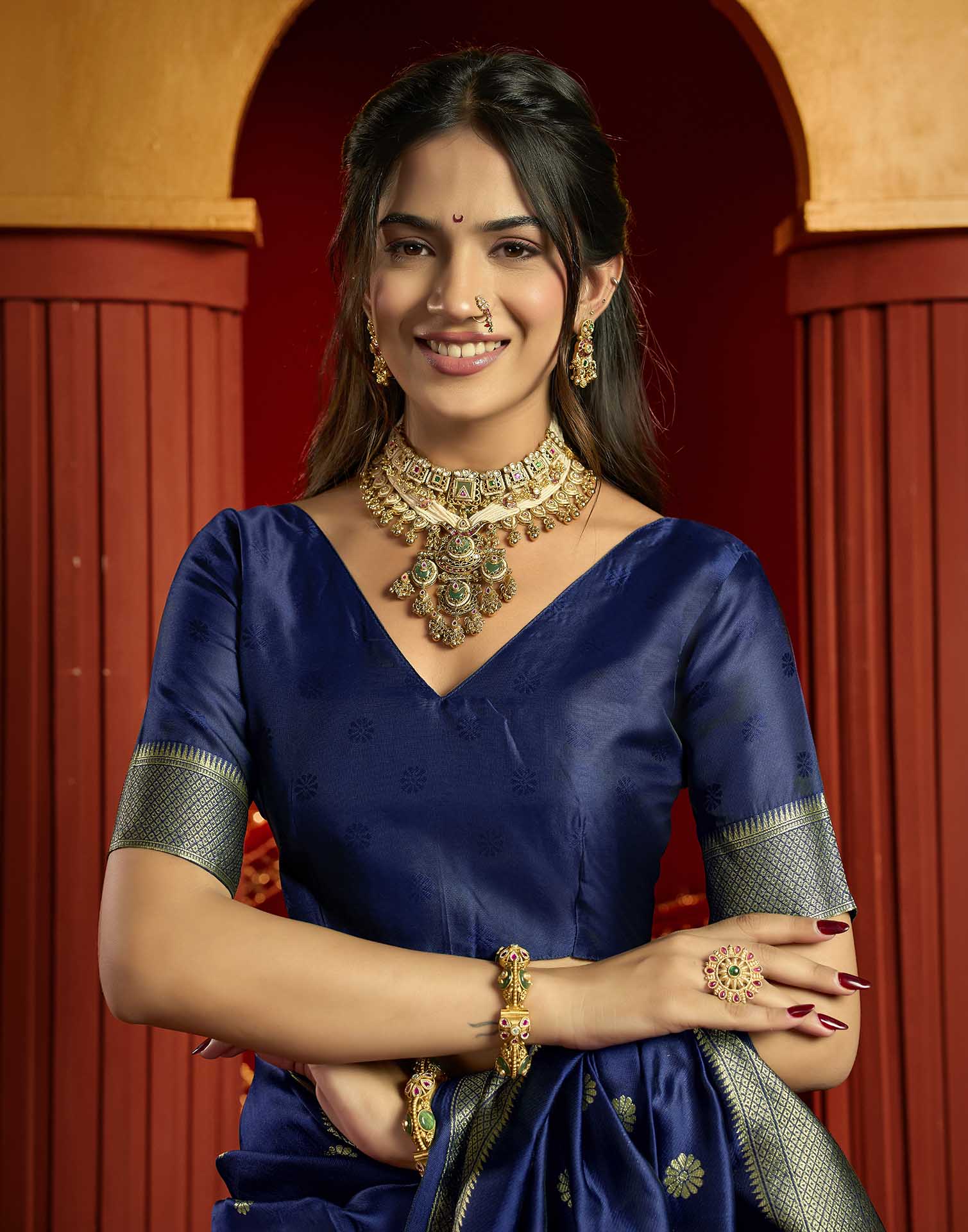 Royal Blue Silk Woven Paithani Saree