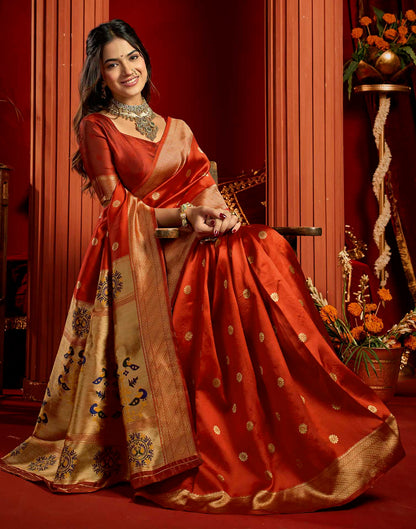 Red Silk Woven Paithani Saree