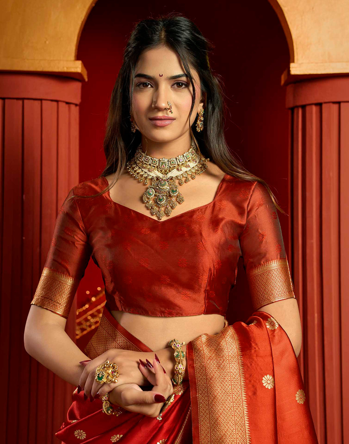 Red Silk Woven Paithani Saree