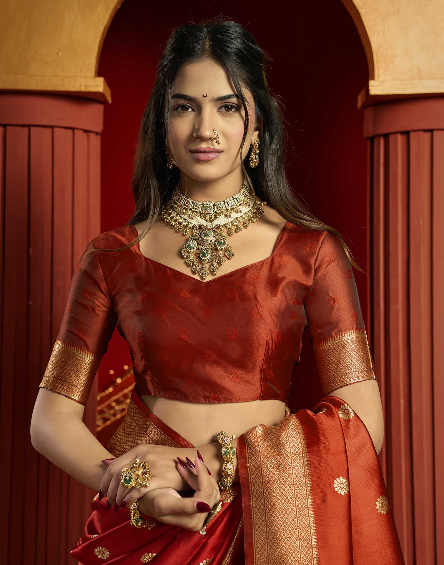 Red Silk Woven Paithani Saree