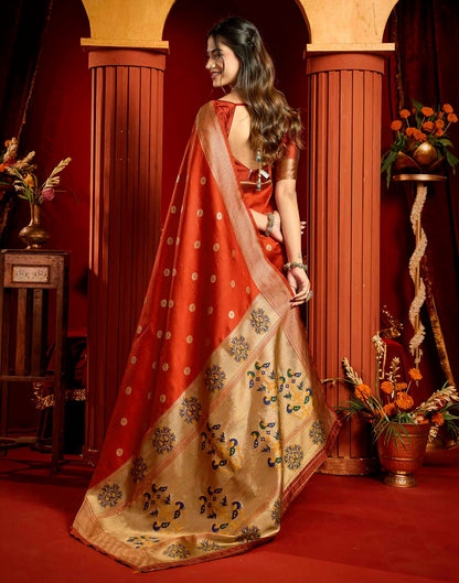 Red Silk Woven Paithani Saree