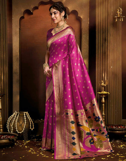 Pink Silk Woven Paithani Saree