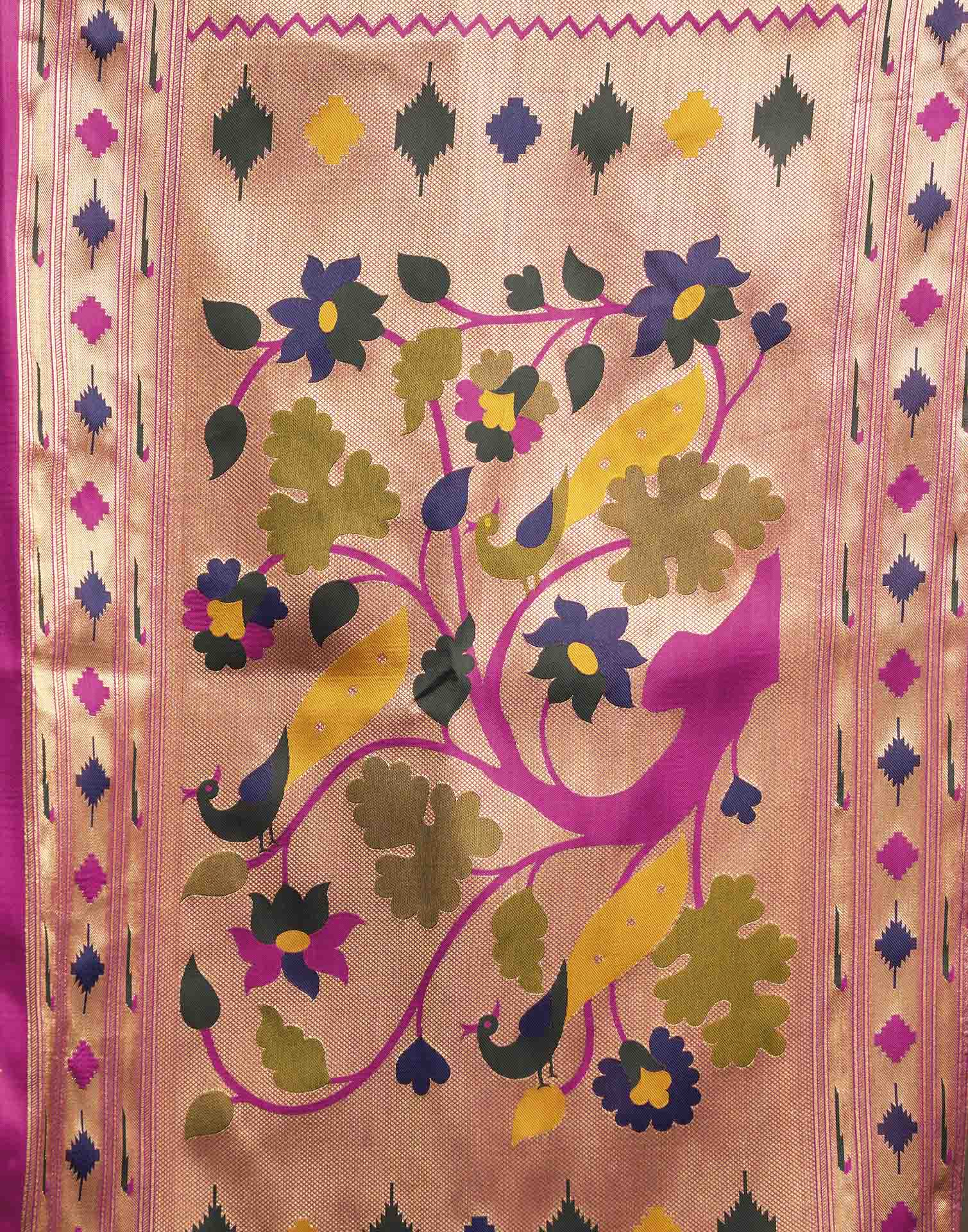 Pink Silk Woven Paithani Saree