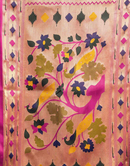 Pink Silk Woven Paithani Saree