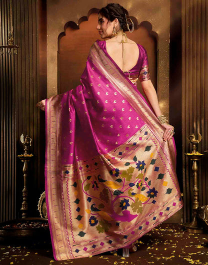 Pink Silk Woven Paithani Saree