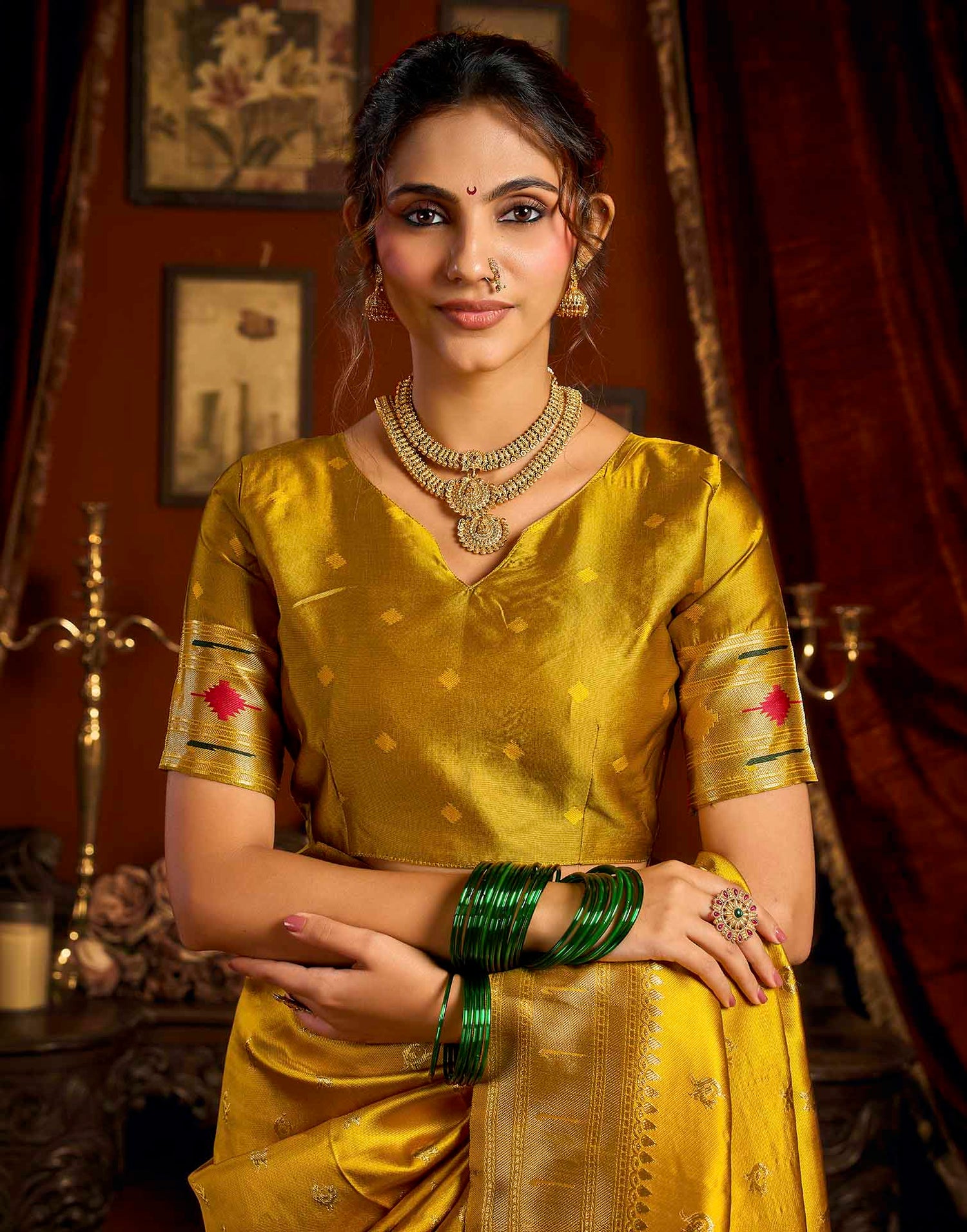 Yellow Silk Woven Paithani Saree
