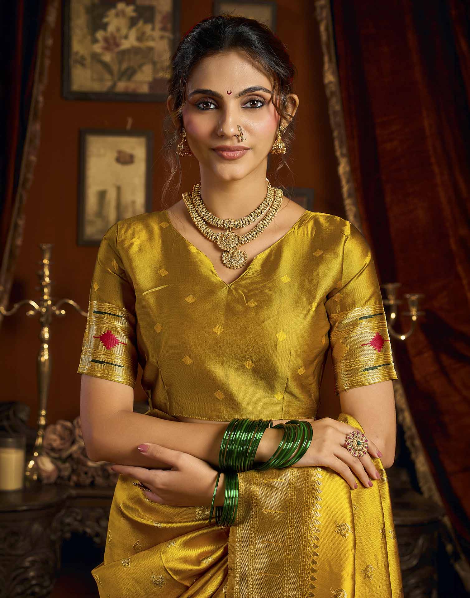 Yellow Silk Woven Paithani Saree