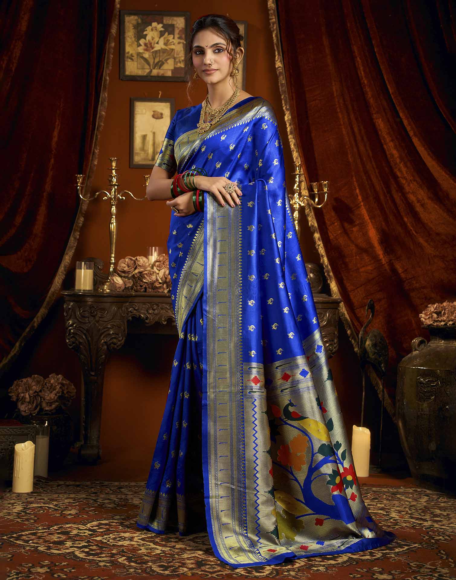 Blue Silk Woven Paithani Saree