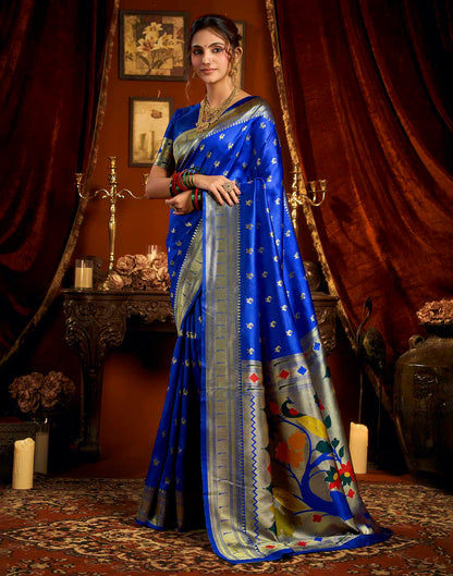 Blue Silk Woven Paithani Saree