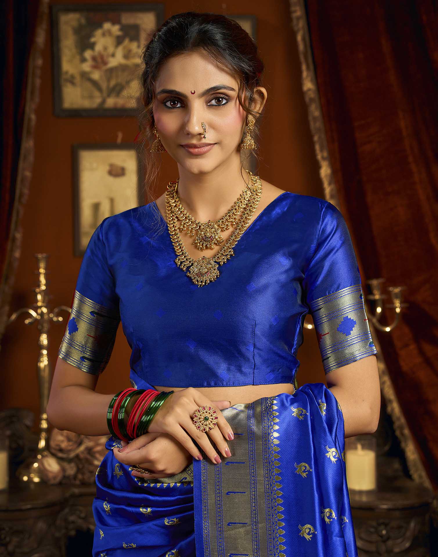 Blue Silk Woven Paithani Saree