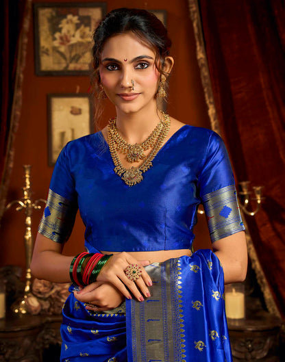 Blue Silk Woven Paithani Saree