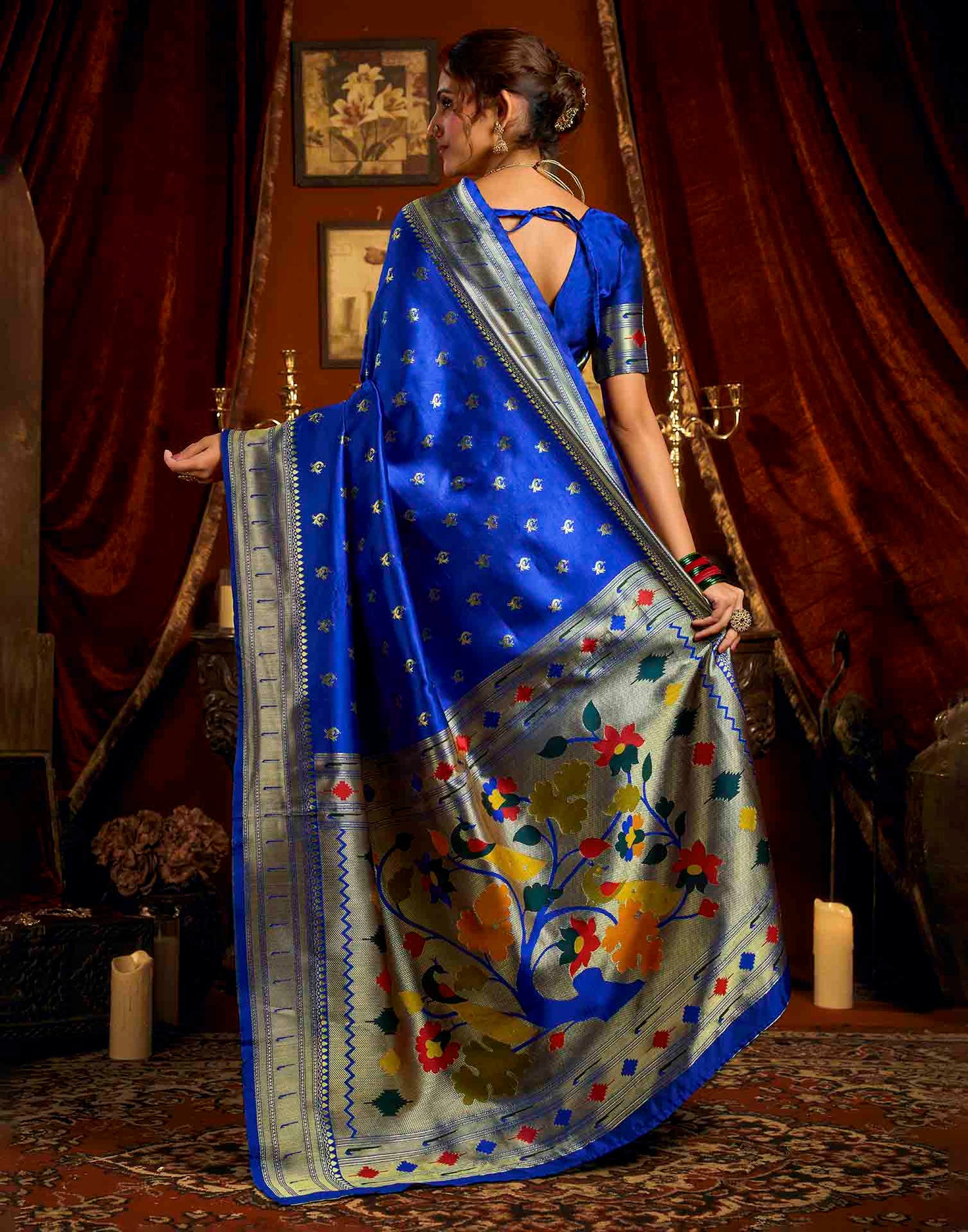 Blue Silk Woven Paithani Saree