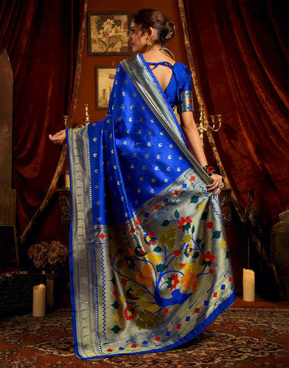 Blue Silk Woven Paithani Saree