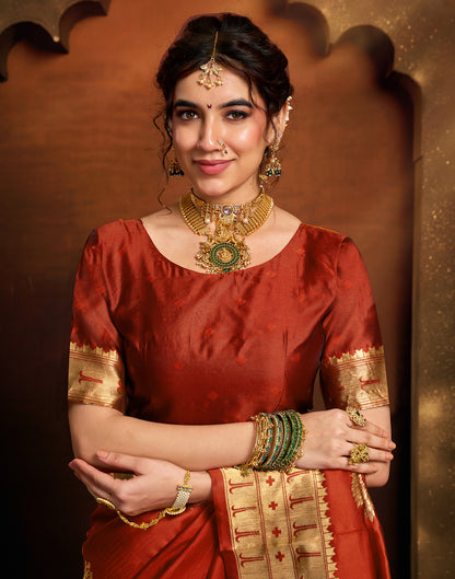 Red Silk Woven Paithani Saree