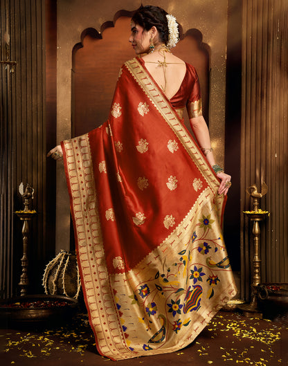 Red Silk Woven Paithani Saree