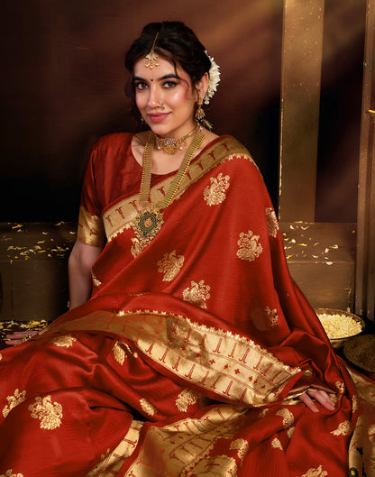 Red Silk Woven Paithani Saree