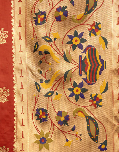 Red Silk Woven Paithani Saree